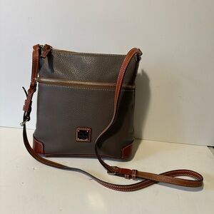 Dooney & Bourke Pebble Grain Letter Carrier Crossbody Bag Color Elephant
